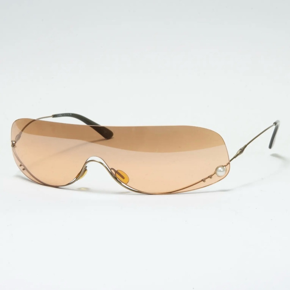 Authentic RARE vintage Chanel 4054 rimless gradient peachy orange sunglasses